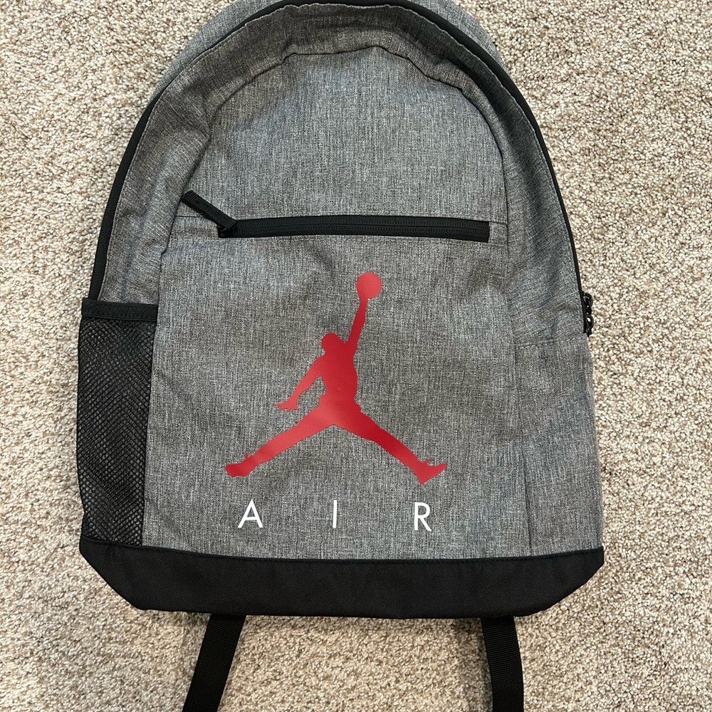 Nike Air Gray Backpack with Red Logo